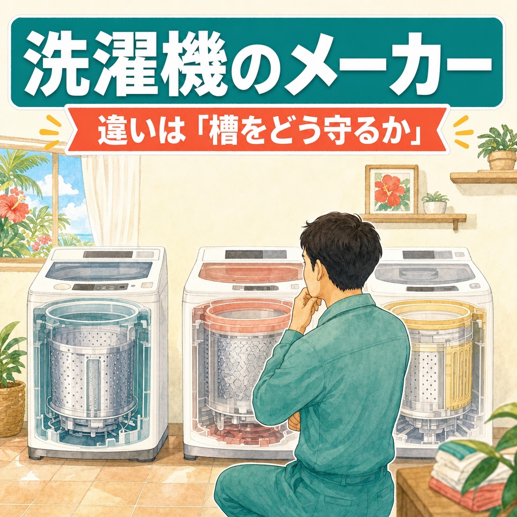 洗濯機のメーカーごとの特徴とクリーニングの関係を解説(住まい119・沖縄)